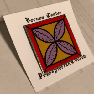 Enamel Pin - Purple and Gold Flower from Stained Glass Window