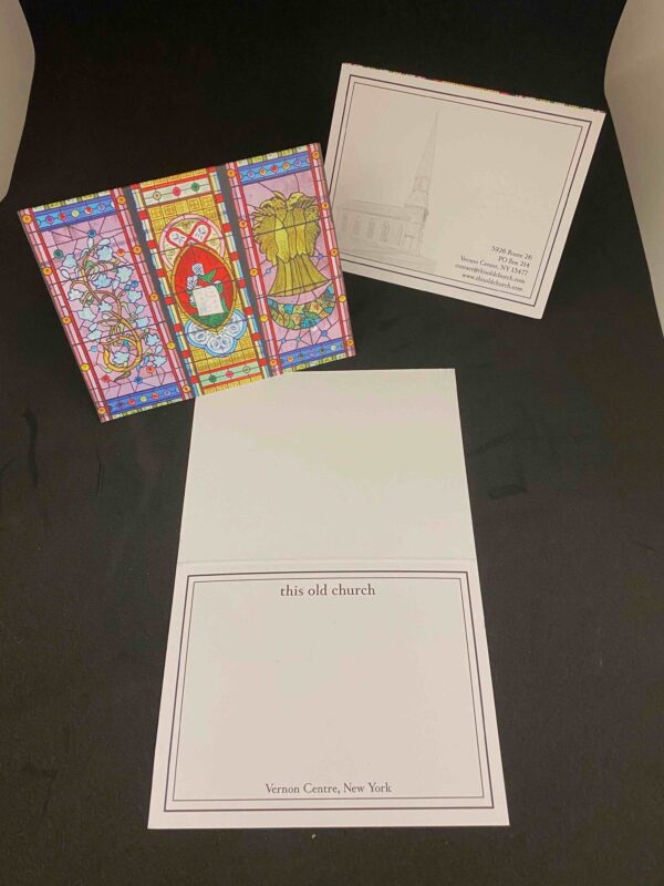 Note Cards with Envelopes - Stained Glass Triptych - Set of 10